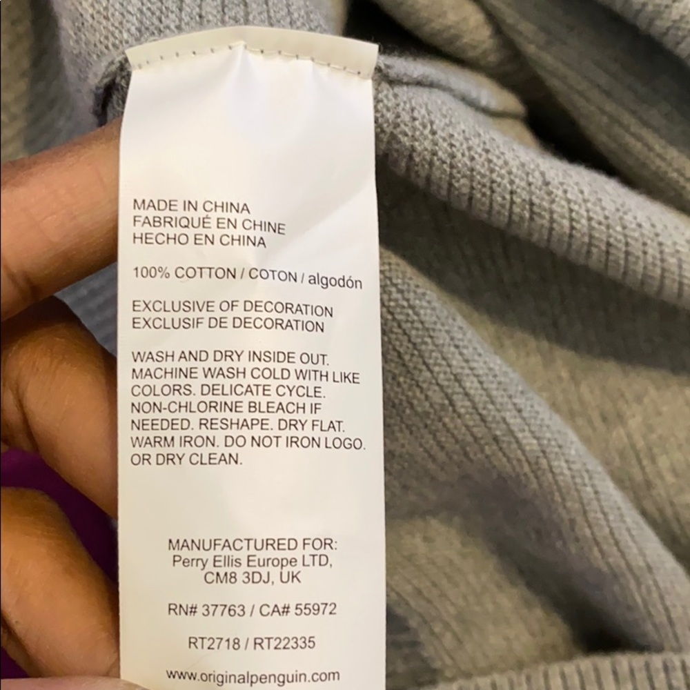 Original penguin rain heather grey XL sweater - Picture 5 of 7